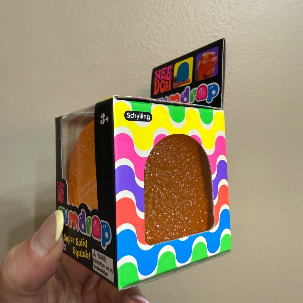 NeeDoh Gumdrop Fidget Toy Nee Doh Super Solid Squish Sensory Stress Orange NEW - Picture 5 of 7